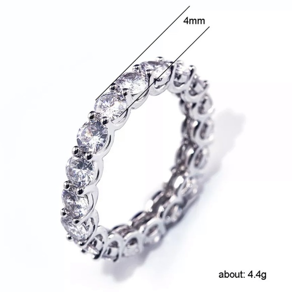 ¥ NEW 925 STERLING SILVER DIAMOND ENGAGEMENT RING - Picture 5 of 5